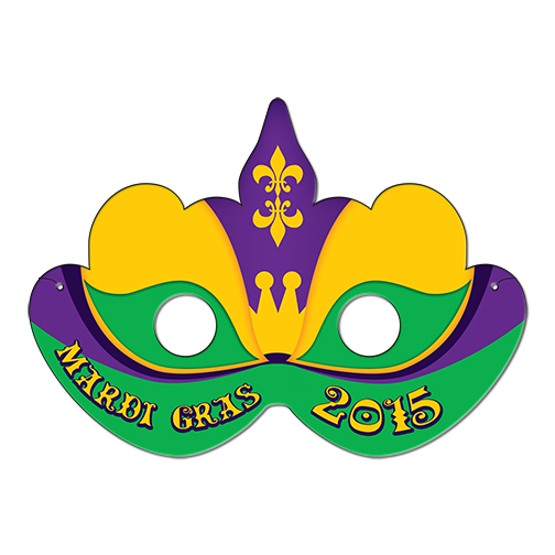 DM23 Mardi Gras Mask With Full Color Custom Imp...